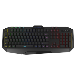 Teclado Gaming QWERTY con Cable, 9 Modos de Iluminación RGB, 12 Teclas Multimedia, Silencioso, Conexión USB, Anti Ghosting, Botones Macro