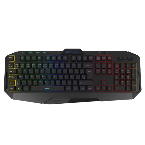 Teclado Gaming QWERTY con Cable, 9 Modos de Iluminación RGB, 12 Teclas Multimedia, Silencioso, Conexión USB, Anti Ghosting, Botones Macro